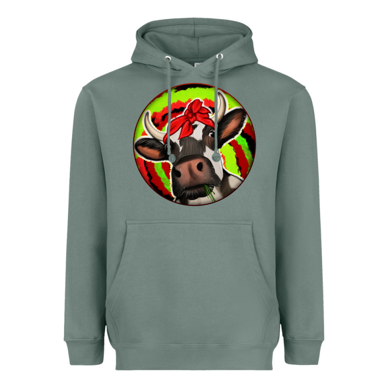 Christmas Cow Heavyweight Hoodie by Jasminsmagicworld | Teevron