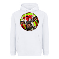 White Christmas Cow Heavyweight Hoodie - Jasminsmagicworld