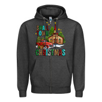 Charcoal Heather small town christmas church western truck Zipper Hoodie - AdoDesignShop