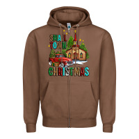 Chestnut small town christmas church western truck Zipper Hoodie - AdoDesignShop