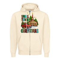 Sandshell small town christmas church western truck Zipper Hoodie - AdoDesignShop