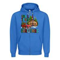 True Royal small town christmas church western truck Zipper Hoodie - AdoDesignShop