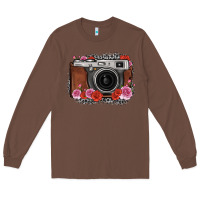 Chestnut rose grey leopard vintage camera Long Sleeve Tee - FaDigitalArtStudio