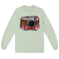 Matcha rose grey leopard vintage camera Long Sleeve Tee - FaDigitalArtStudio