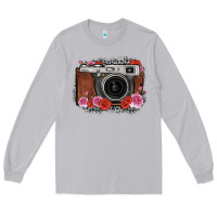 Moon Dust rose grey leopard vintage camera Long Sleeve Tee - FaDigitalArtStudio