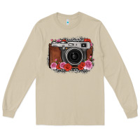 Rose Grey Leopard Vintage Camera Long Sleeve Tee | Teevron