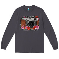 Smoke rose grey leopard vintage camera Long Sleeve Tee - FaDigitalArtStudio