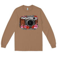 Toasted Coconut rose grey leopard vintage camera Long Sleeve Tee - FaDigitalArtStudio
