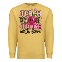 Antique Gold teach teach teach with love Premium Sweatshirt - MaliasSmallBusiness