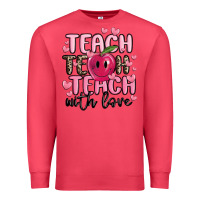 Cardinal teach teach teach with love Premium Sweatshirt - MaliasSmallBusiness