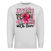 Dove Grey teach teach teach with love Premium Sweatshirt - MaliasSmallBusiness