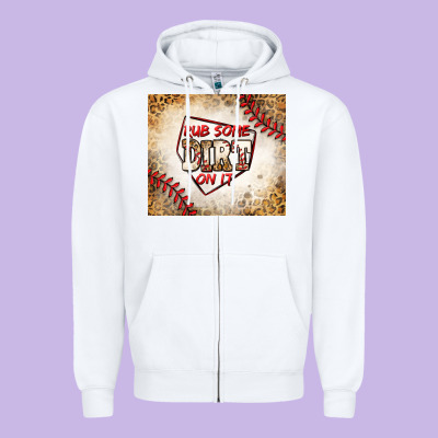 Rub Some Dirt On It Baseball Zipper Hoodie Designed By Jasminsmagicworld