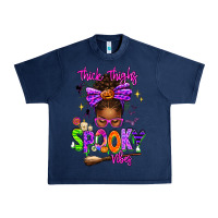Navy Thick Thighs Spooky Vibes Urban Heavy Tee - texasbilliewilder