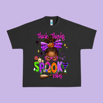 Thick Thighs Spooky Vibes Urban Heavy Tee Designed By Texasbilliewilder