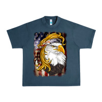 Midnight Navy american mullet   eagle Urban Heavy Tee - BarkalooDesign
