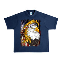 Navy american mullet   eagle Urban Heavy Tee - BarkalooDesign