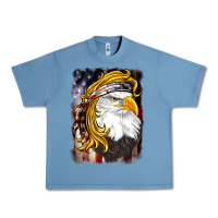 Pebble Blue american mullet   eagle Urban Heavy Tee - BarkalooDesign