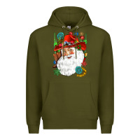Army Green Cowboy Santa Premium Hoodie - NancyCooperArtShop