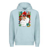 Blue Mist Cowboy Santa Premium Hoodie - NancyCooperArtShop