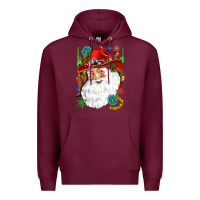 Burgundy Cowboy Santa Premium Hoodie - NancyCooperArtShop