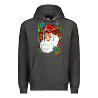 Charcoal Heather Cowboy Santa Premium Hoodie - NancyCooperArtShop