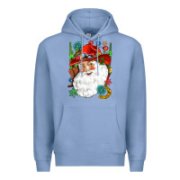 Colony Blue Cowboy Santa Premium Hoodie - NancyCooperArtShop