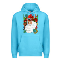 Ocean Blue Cowboy Santa Premium Hoodie - NancyCooperArtShop