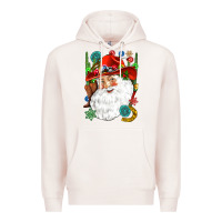 Pale Pink Cowboy Santa Premium Hoodie - NancyCooperArtShop
