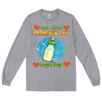 Heather Grey our first father's day together and baby bottle Long Sleeve Tee - HRA Design Shop