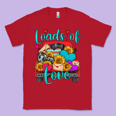 Loads Of Love With Truck Classic Tee Designed By Hra Design Shop