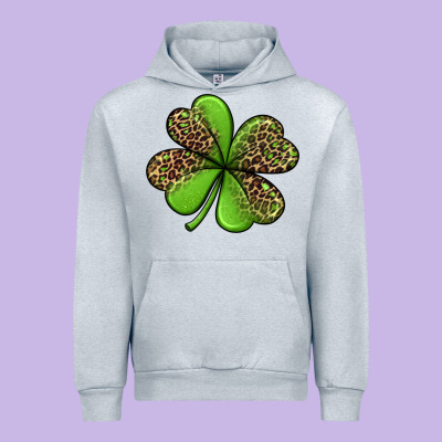 Leopard Shamrock Urban Hoodie Designed By Jasminsmagicworld