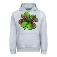 Heather Grey leopard shamrock Urban Hoodie - Jasminsmagicworld