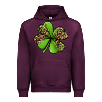 Mauve Wine leopard shamrock Urban Hoodie - Jasminsmagicworld