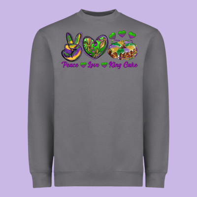 Heavyweight Sweatshirt Peace Love King Cake