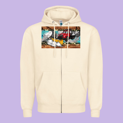 Snow Truck Sippy Cup Zipper Hoodie Designed By Artiststas