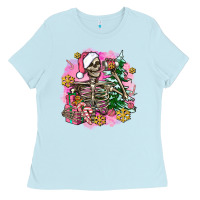 Baby Blue pink coffee gifts christmas skeleton coffee Ladies Tee - AdoDesignShop