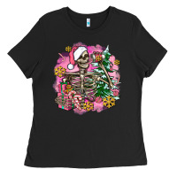 Black pink coffee gifts christmas skeleton coffee Ladies Tee - AdoDesignShop