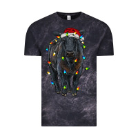 Cloud Black christmas black angus cattle with lights Vintage Tee - RanaPortraitStore