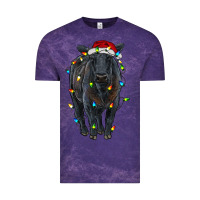 Cloud Purple christmas black angus cattle with lights Vintage Tee - RanaPortraitStore