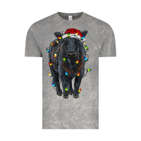 Cloud Rock christmas black angus cattle with lights Vintage Tee - RanaPortraitStore