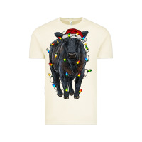 Vintage Arctic christmas black angus cattle with lights Vintage Tee - RanaPortraitStore