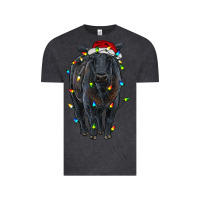Vintage Black christmas black angus cattle with lights Vintage Tee - RanaPortraitStore