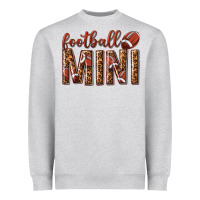 Heather Grey football mini with leopard Heavyweight Sweatshirt - texasbilliewilder