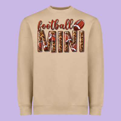 Heavyweight Sweatshirt football mini with leopard