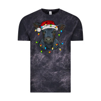 Christmas Baby Black Angus Calf With Lights Vintage Tee | Teevron