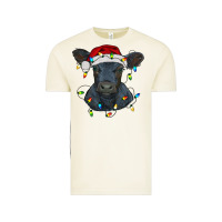 Vintage Arctic christmas baby black angus calf with lights Vintage Tee - RanaPortraitStore