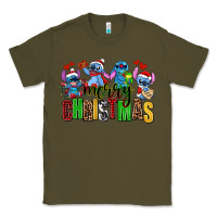 Army Green merry christmas stitch Classic Tee - AdoDesignShop