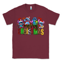 Burgundy merry christmas stitch Classic Tee - AdoDesignShop