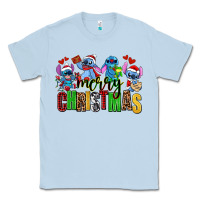 Dusty Blue merry christmas stitch Classic Tee - AdoDesignShop