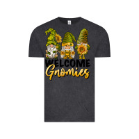 Vintage Black welcome gnomies sunflowers Vintage Tee - BarkalooDesign